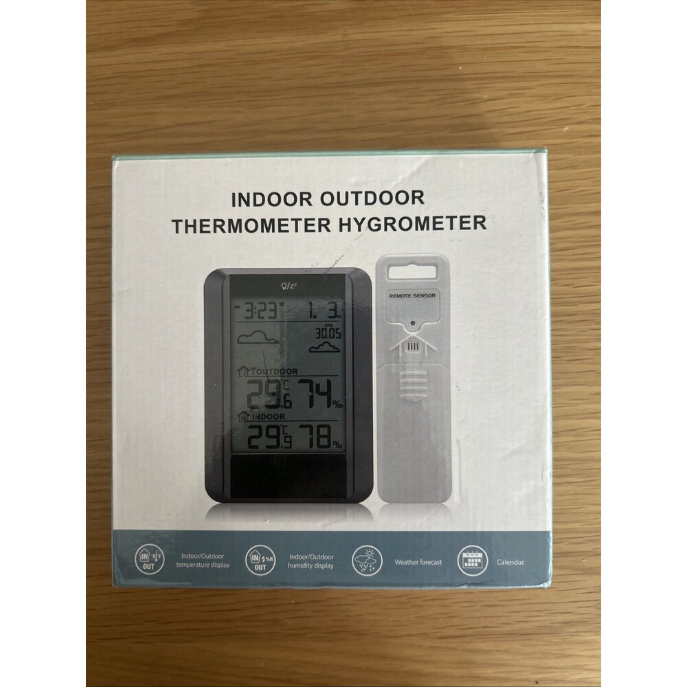 Outdoor Thermometer Weather Stations Wireless High Precision Temperature Humi...